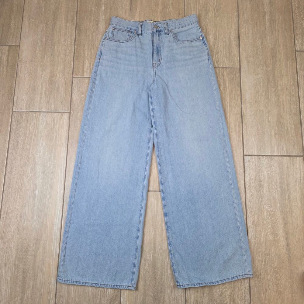 Madewell Superwide-Leg Jeans Light Wash High Rise 100% Cotton Rigid Size 27
